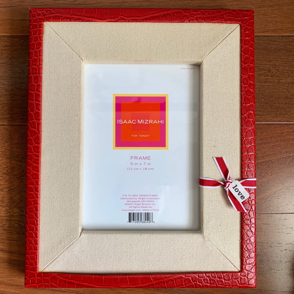 Unique faux croc & canvas Love 5x7 photo frame